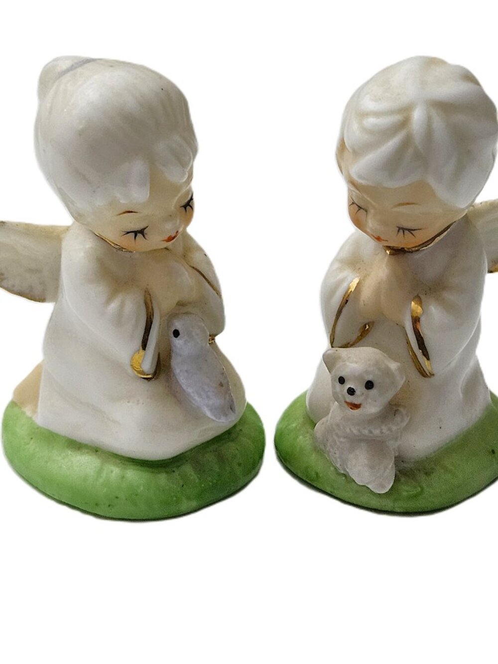 Vintage Napco Ceramic Praying Angel Figurines Set – 1960s Japan – Hand-Painted - Picture 3 of 3